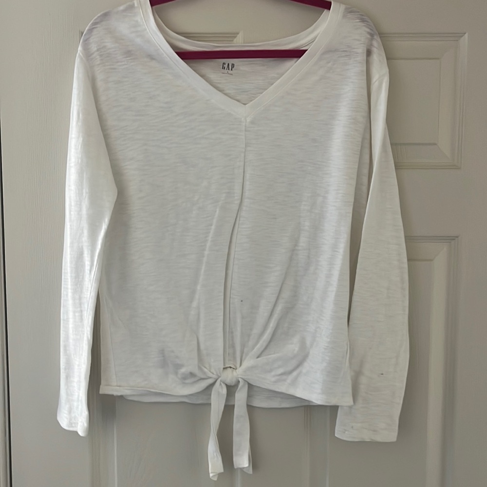 White long sleeve top